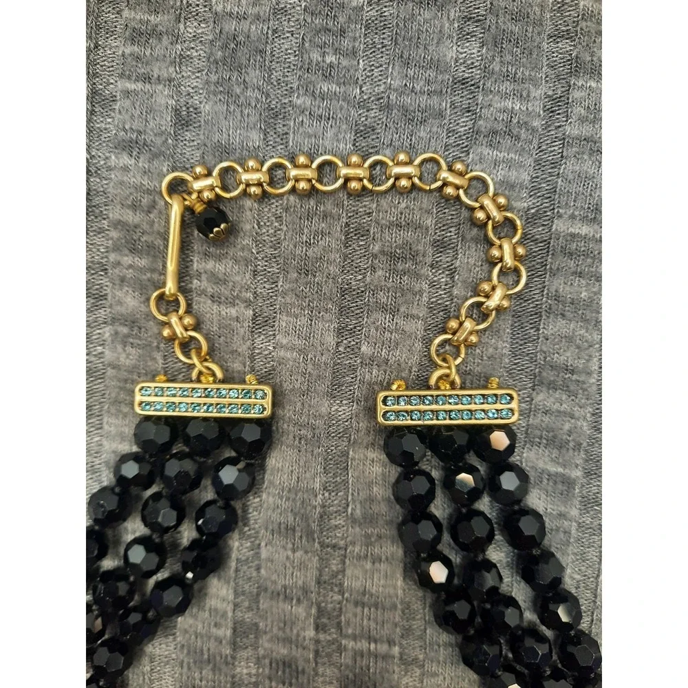 HEIDI DAUS 'SIGNATURE ACCENT' RHINESTONE 3 STRAND NECKLACE - Picture 4 of 5